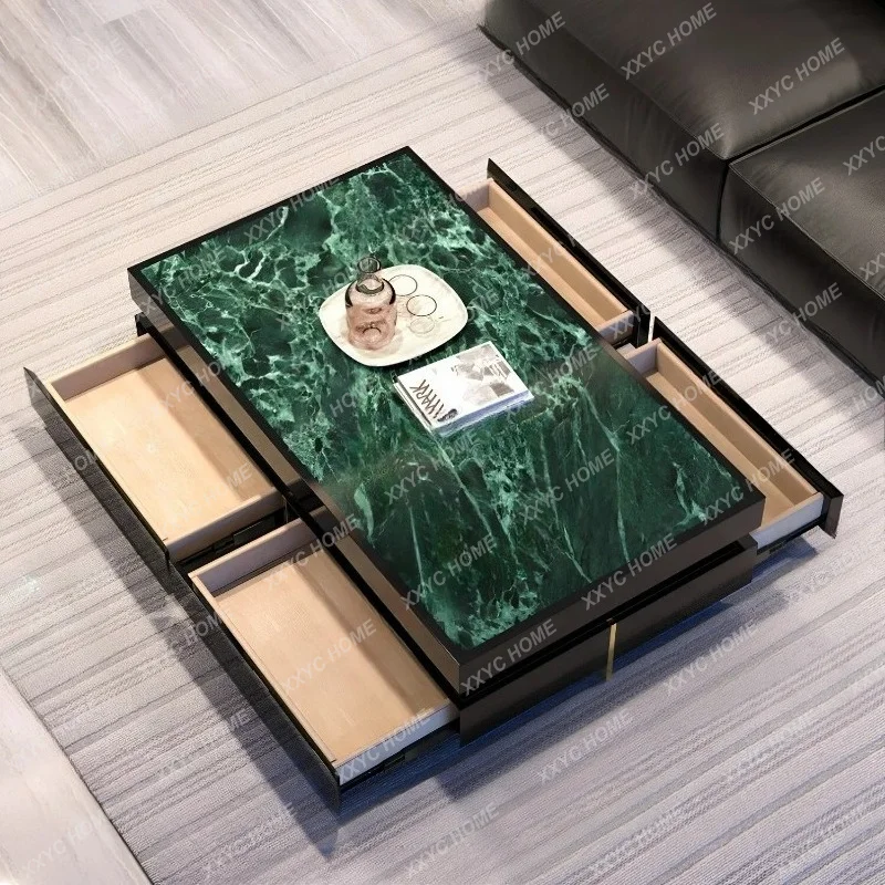 XX Advanced modern simple living room household rectangular all solid wood coffee table