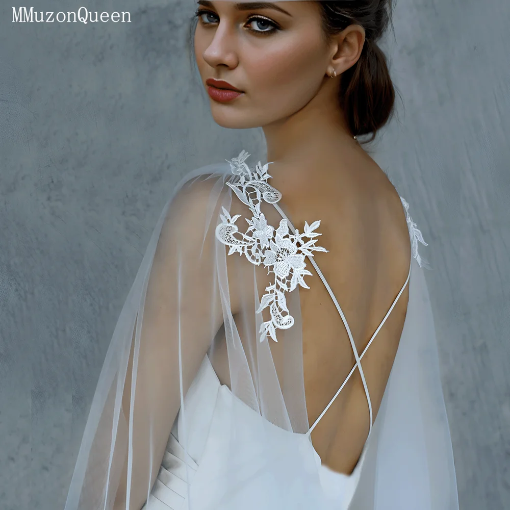 

TOPQUEEN MG25 синяя свадебная накидка женское роскошное свадебное платье из тюля свадебное накидка для вечеринки/выступления chal para boda на заказ