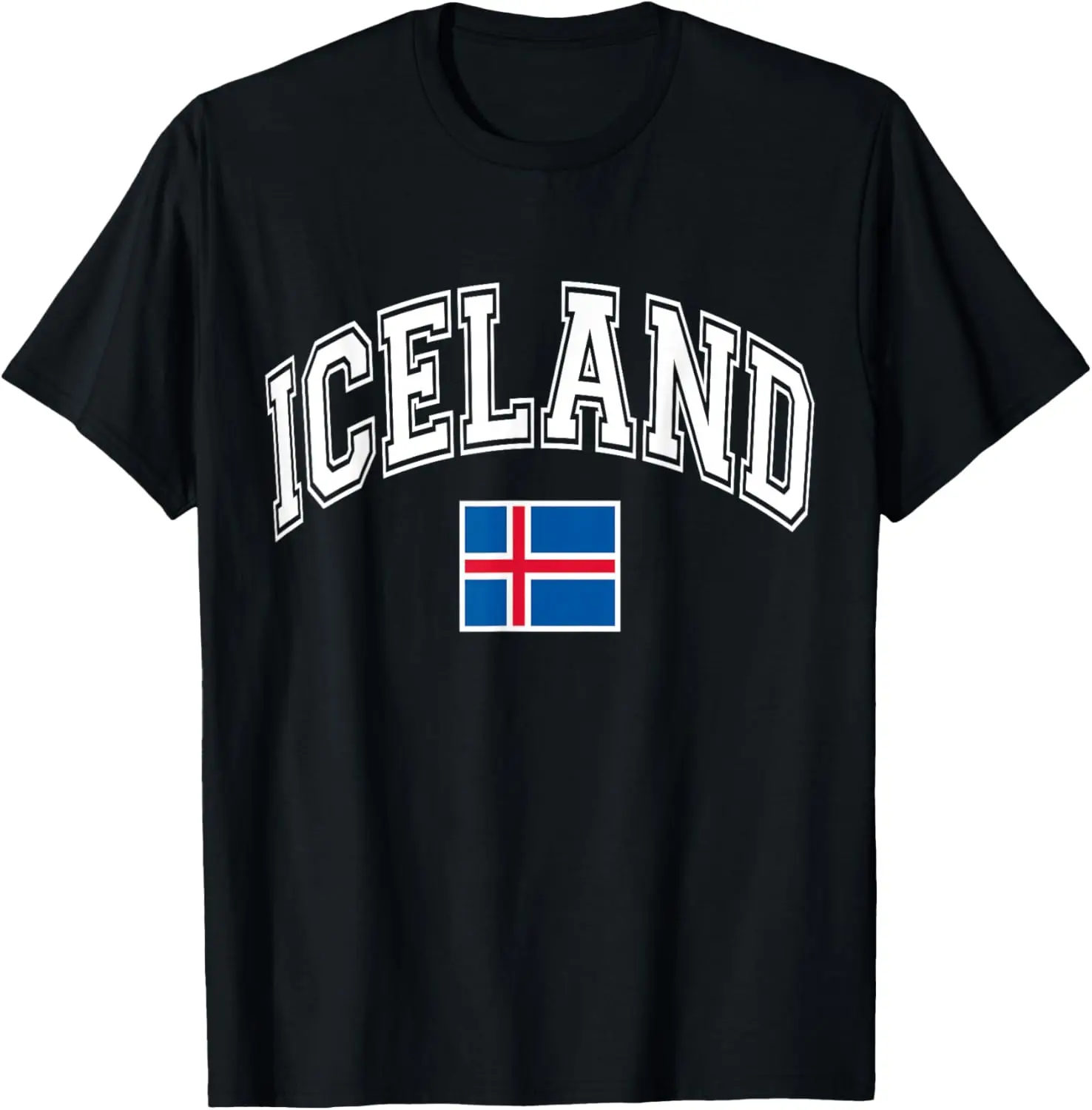 

Iceland Flag Graphic T-Shirt Cotton Short Sleeve Crew Neck Travel Tee