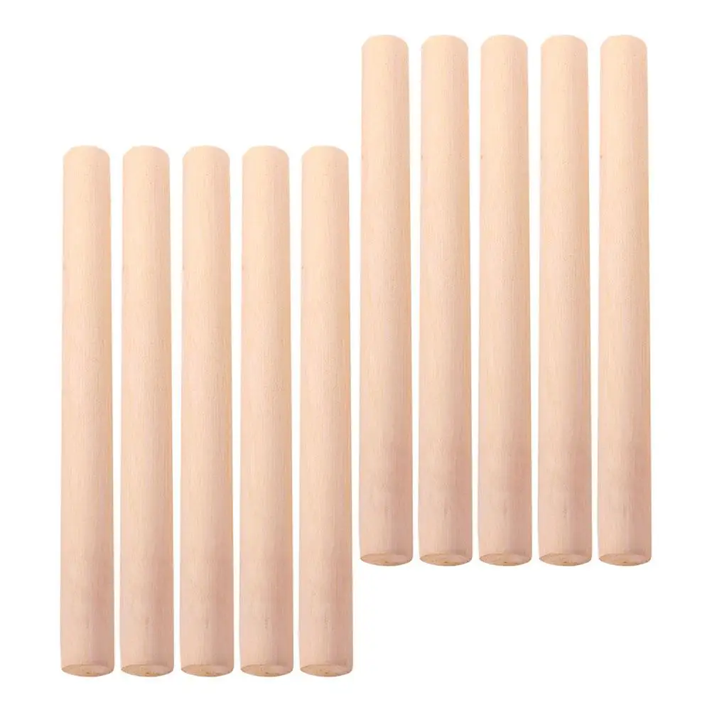 

10 Pcs Wooden Rolling Pin Smooth Surface Practical Use Making Pasta Biscuit Dough Jelly Pancake Pastry Pizza Families Bakeries