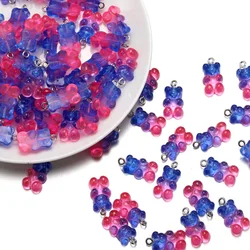 20Pcs/Lot Colorful Gummy Mini Resin Bear Charms Pendants for DIY Earrings Necklace Pendant Jewelry Making Findings Accessories