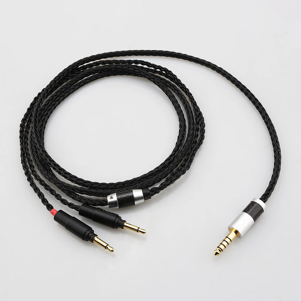 HIFI 3.5mm/2.5mm/4.4mm XLR 16 cores OCC Silver Plated Earphone Upgrade Cable for Yamaha YH-5000SE Headphone audiophile
