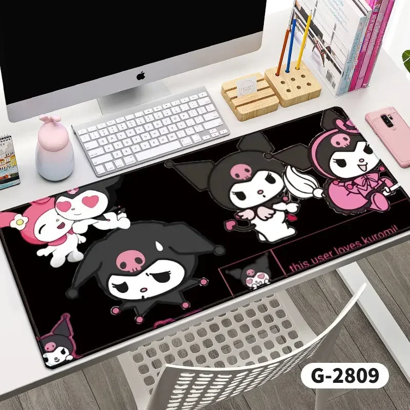 Sanrios Kuromi Mouse Pad kawaii Anime Cartoon Large Rubber Locking Edge Big Computer Large XXL Mousepad Laptop Desk Table Mat