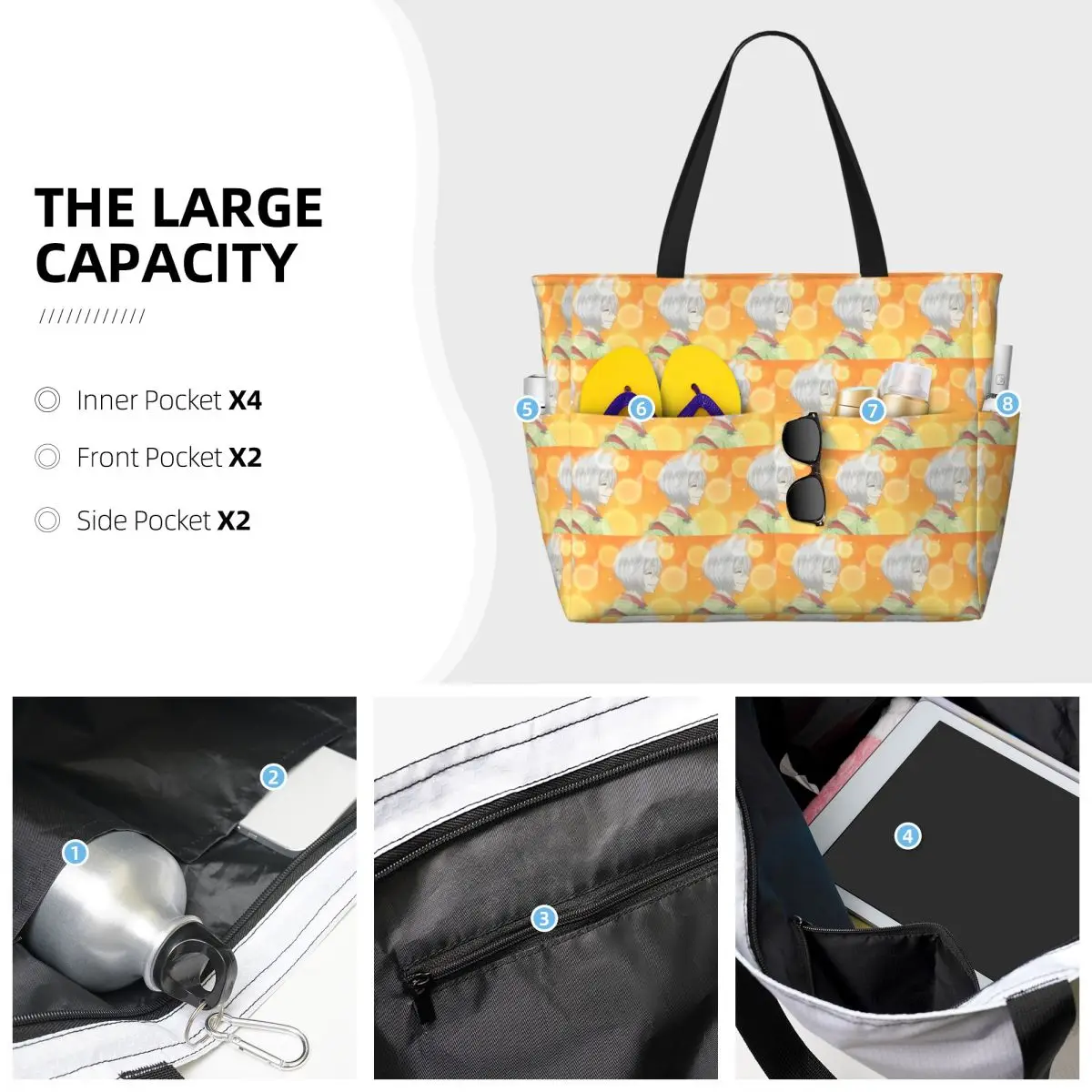 Anime Kamisama Kiss Nanami Tomoe Beach Tote Bag Sport Gym Yoga Duffle Large Tote Bag Women Travel Bag Fitness bag