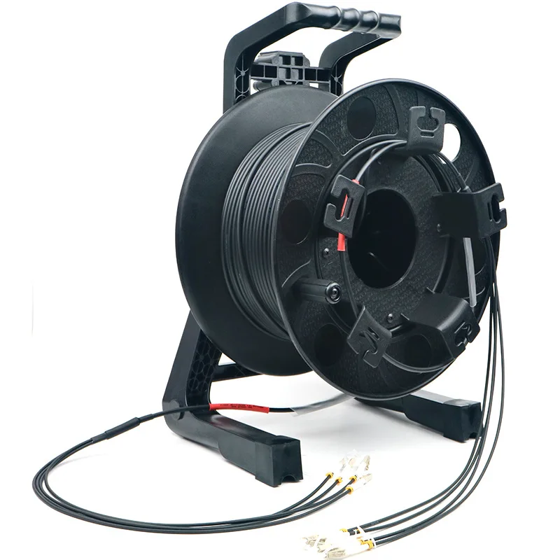 كابل ألياف بصرية متعدد الأوضاع مدرع ذو 4 قنوات خارجي عالي الأداء مع كابل اتصال الطبل