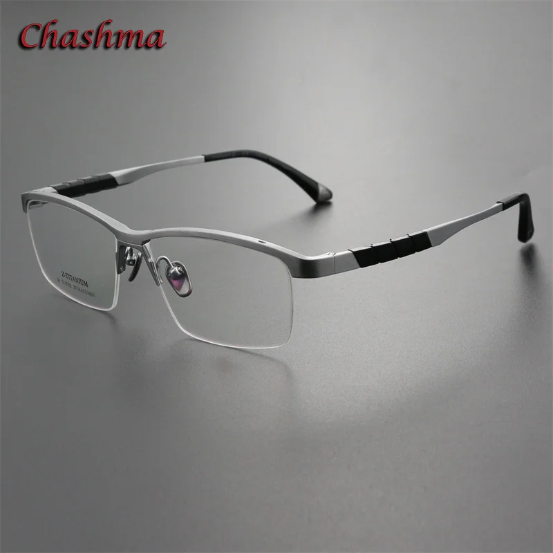 Chashma Male Glasses Frame Pure Titanium Optical Eyewear Designer Fashion Optic Myopia Degree Prescription Lens for Men