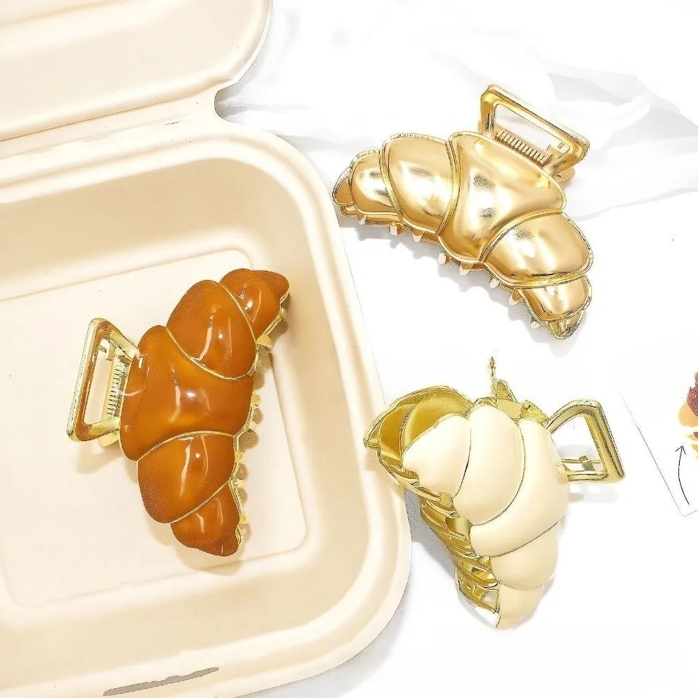 Pinza para el pelo personalizada, pinza para el pelo de croissant, pinza para el pelo con forma de tiburón, horquilla bonita para el pelo de pan, tocado geométrico, pinza de tiburón de Metal para niñas