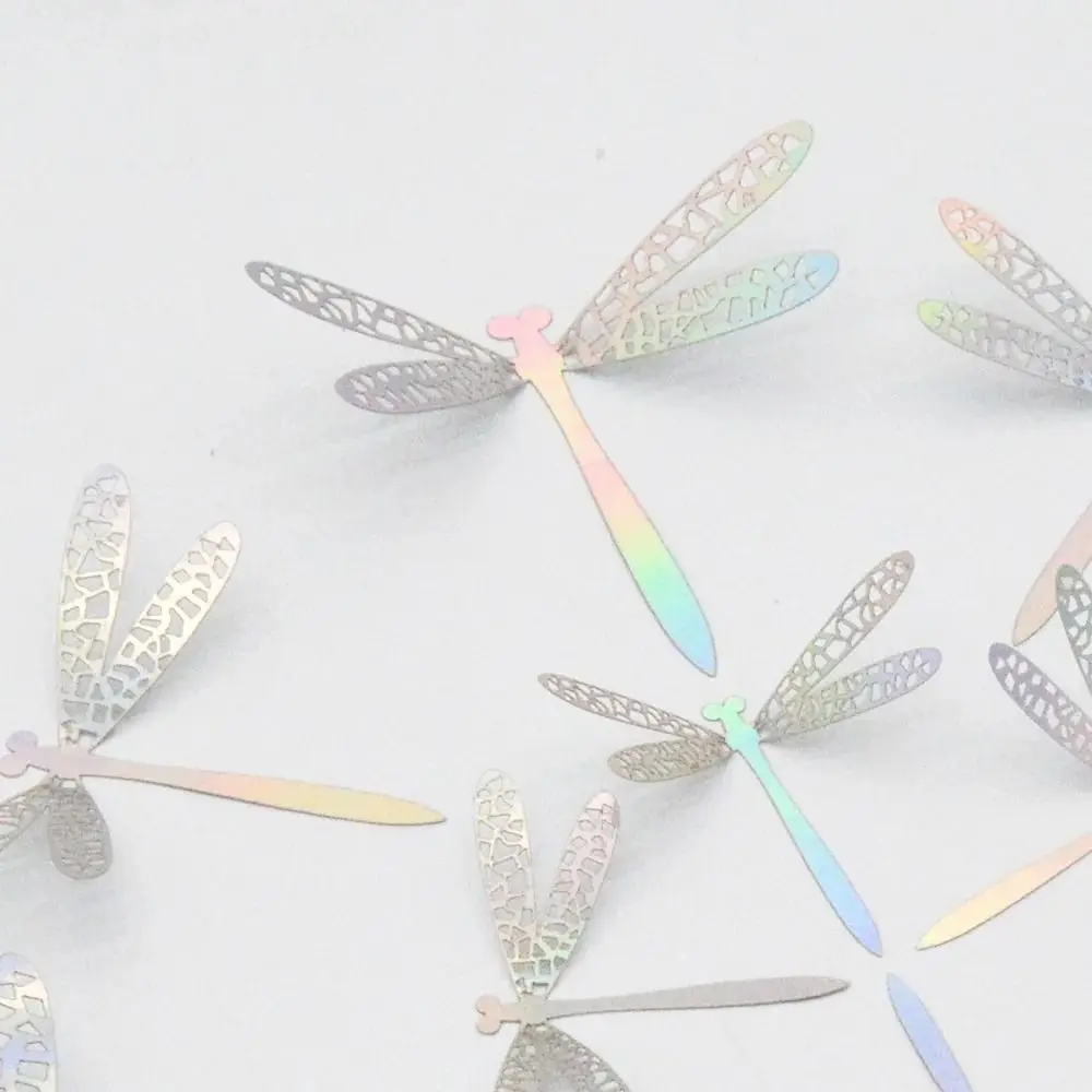 12PCS 3D Imitation Dragonfly Wall Sticker Wedding Party Decoration PVC Metal Texture Gold Silver Butterfly Wall Stickers