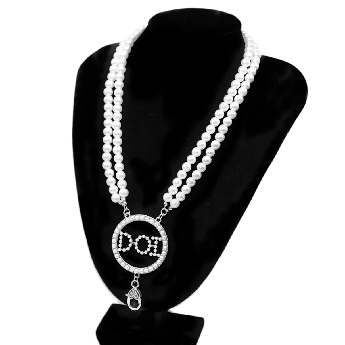 Handmade Two Lines Pearl Chain Statement OES Daughter DOI Member Necklace Jewelry