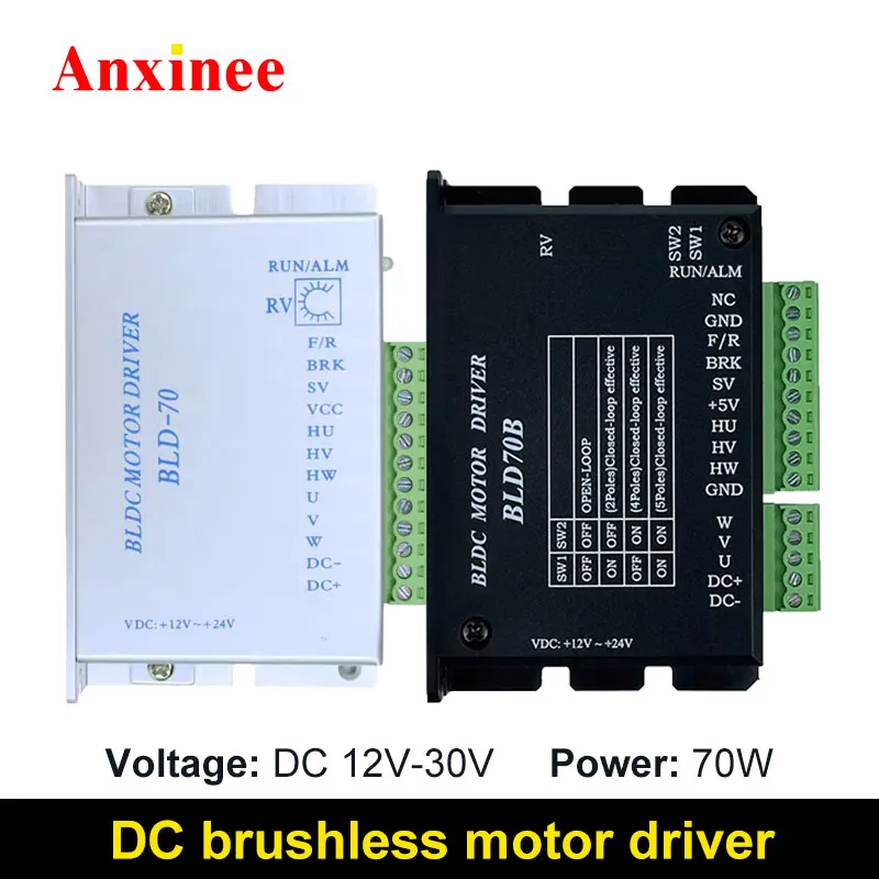 BLD-70B 3PH 12V 24V BLDC Driver Hall Sensor Brushless Motor Controller for 10W-70W Brushless Motor Speed Regulator