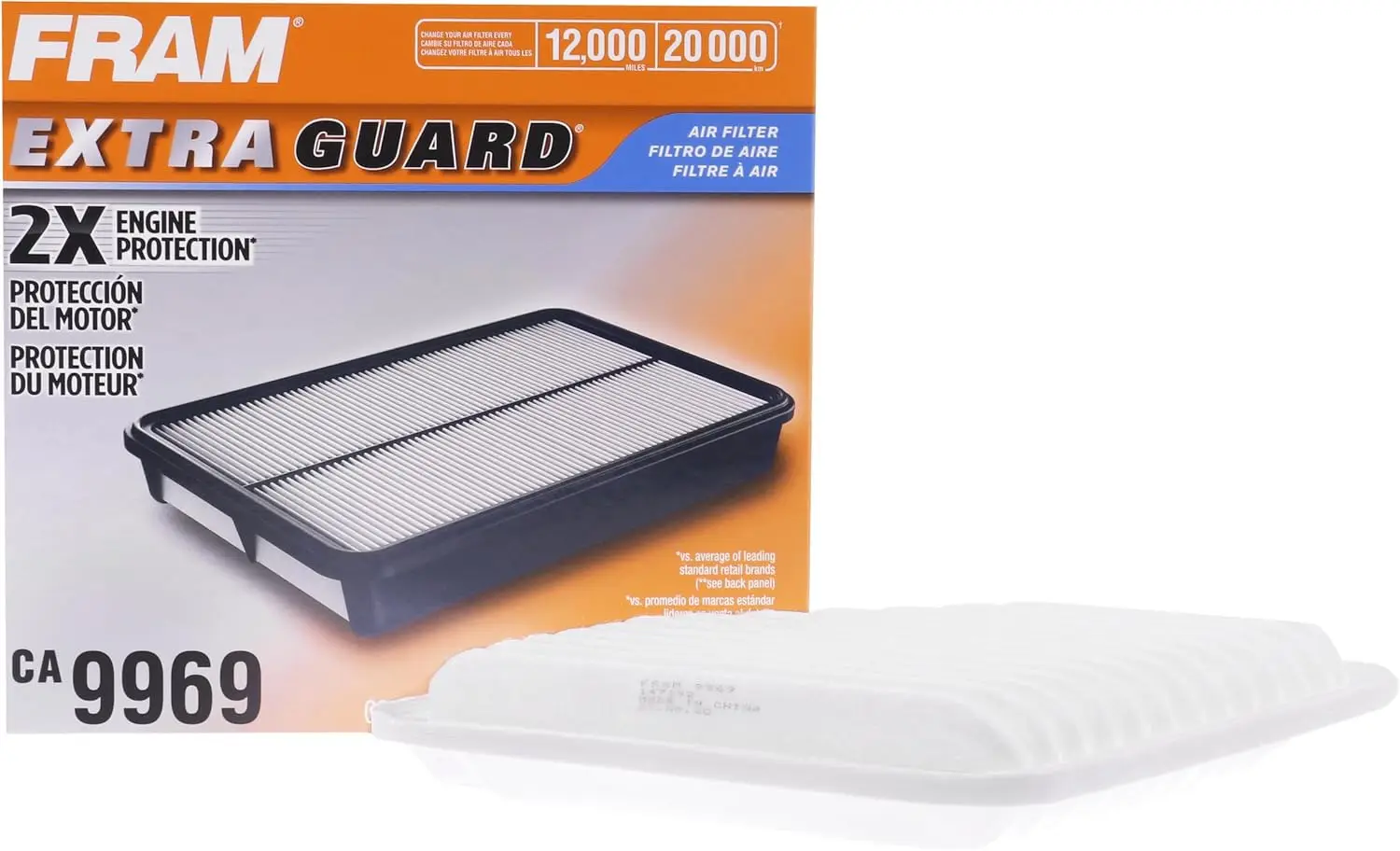 

Сменный воздушный фильтр двигателя Extra Guard CA9969 для выбора моделей Chevrolet и Pontiac, обеспечивает до 12 месяцев или 12 000 мил.