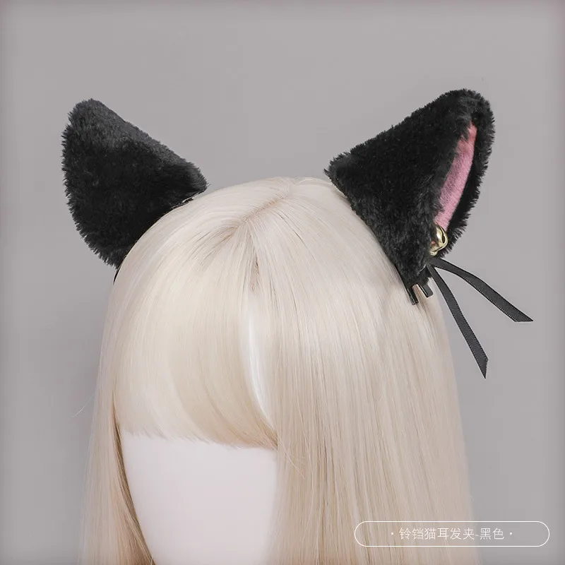 1 Pair Cute Cat Fox Fur Ear Hair Hoops Lolita Anime Cosplay Headwear Women Girls Hairpin Plush Hair Accessories Cosplay Props