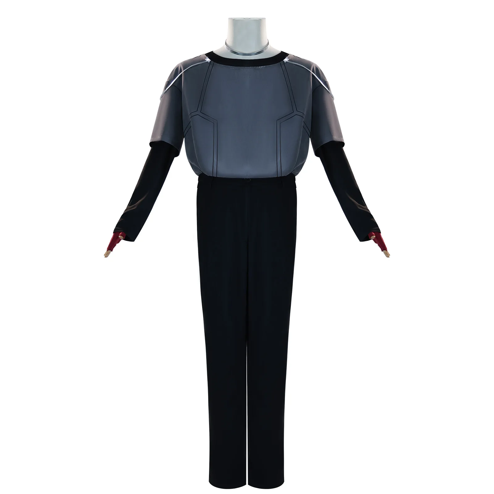 

ALIEN STAGE Till Cosplay R6 Outfit Costume Wig Same Style Prop Round 6 Cure Grey Suit Performance Halloween Stage Party Clothes