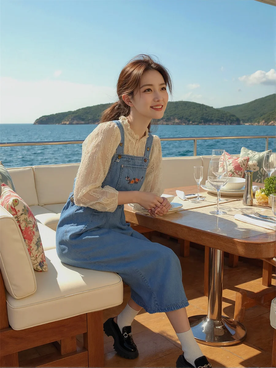 Vestido de mujer azul holgado corte Casual Oficina señora abertura lateral abertura alta dividida recorte agujeros huecos Sexy caliente