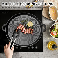34cm Cast Iron Frying Pan Non-stick Round Griddle with Handles for Gas Stove for Household Outdoor Travel Camping Accessories