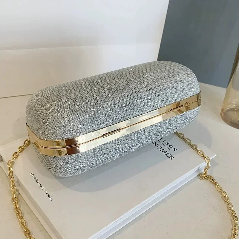 Glänzende Mini-Abendtasche, Geldbörse mit Strass-Kette, luxuriöse Glitzer-Bankett-Handtasche, perfekt für Party, Hochzeit, Abschlussball, Abendessen/Bankett – Detail 15