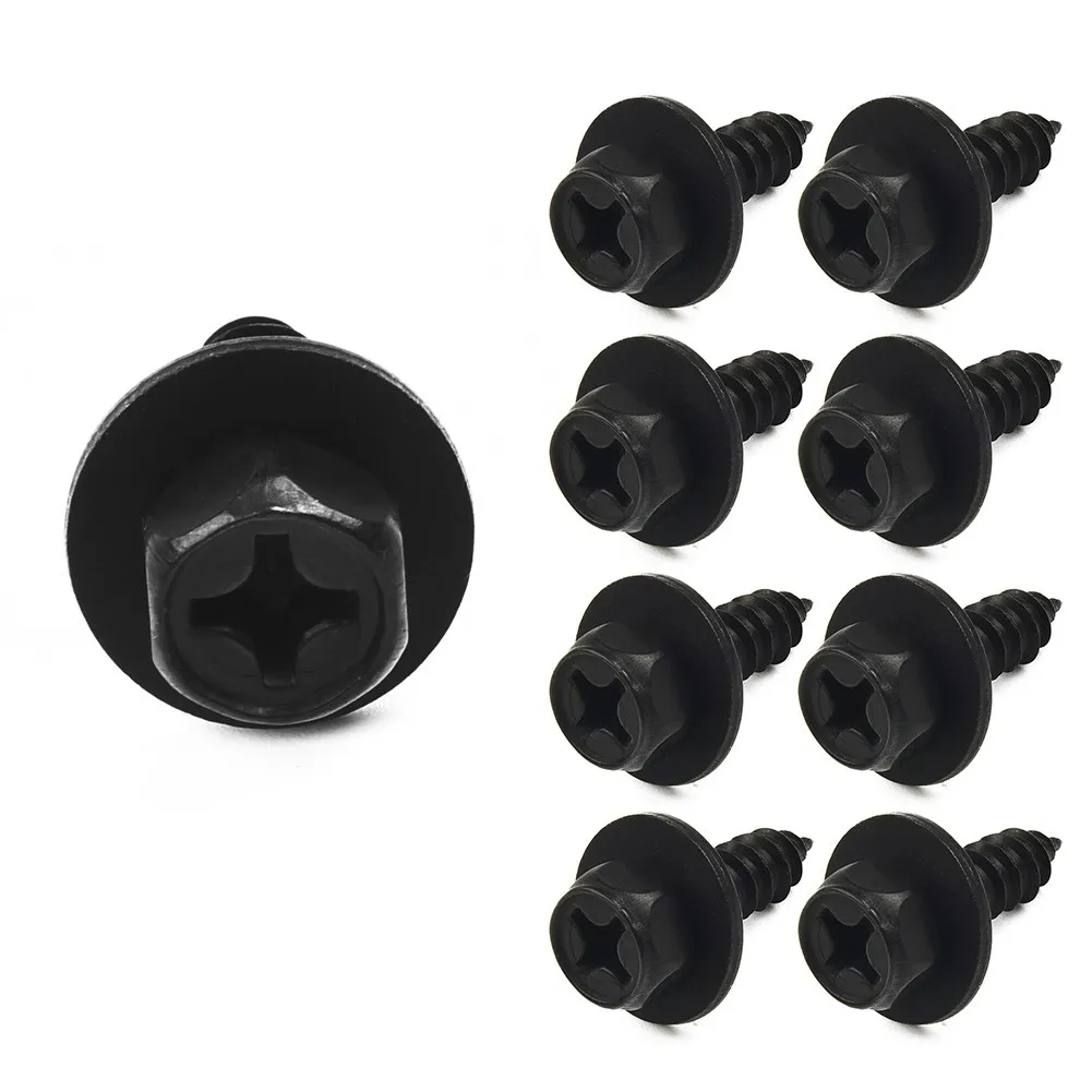 

10 PCS Clips 9 Mm X 9 Mm Black-Metal Bumper Fender Splash Seal Shield Rivet Clip Bolt Screw Fastener For Toyota Accessories