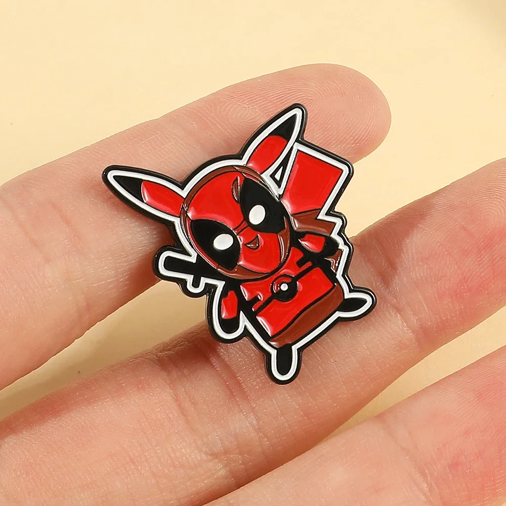 Super-hero Deadpools Brooch Cartoon Anime Badge Funny Movie Character Denim Clothing Pin Backpack Accessory Friend Gift