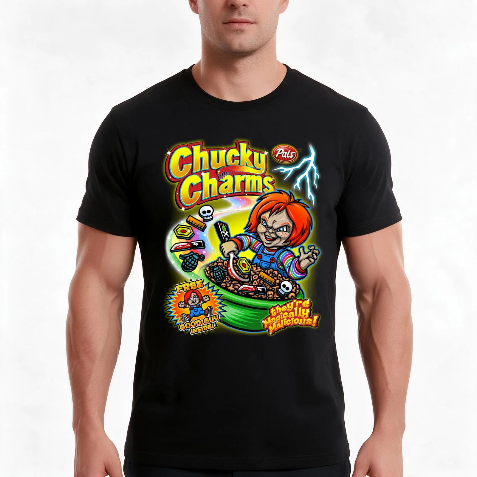 Chucky Charms V2 T-Shirt Summer Casual Cotton Tee Oversized Streetwear Tops Vintage Graphic Print Loose Fit Short Sleeve