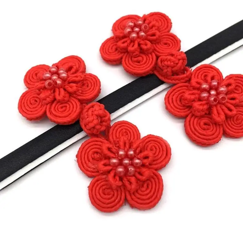 652F Chinese Knots Flower Buttons Sewing on Buttons Fasteners for Traditional Cheongsam Scarf Cardigan Sweater Costumes