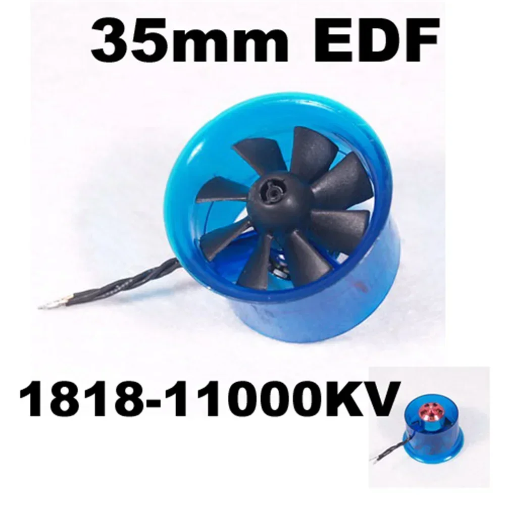 ADF35-100 11000 HL3508 1818-11000KV 35mm 8 Blade EDF Ducted Fan with 1818 11000KV Brushless Motor for Jet Plane DIY RC Airplane