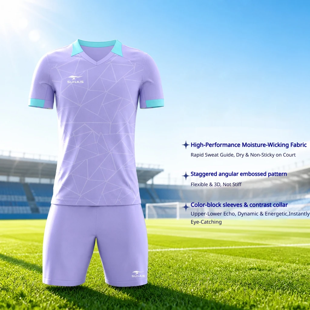 SUNAIS Custom Men's Football Uniforms Soccer Jerseys kids Tracksuit Sportswear Short Sleeves Jersey Soccer Shorts Suit 730188