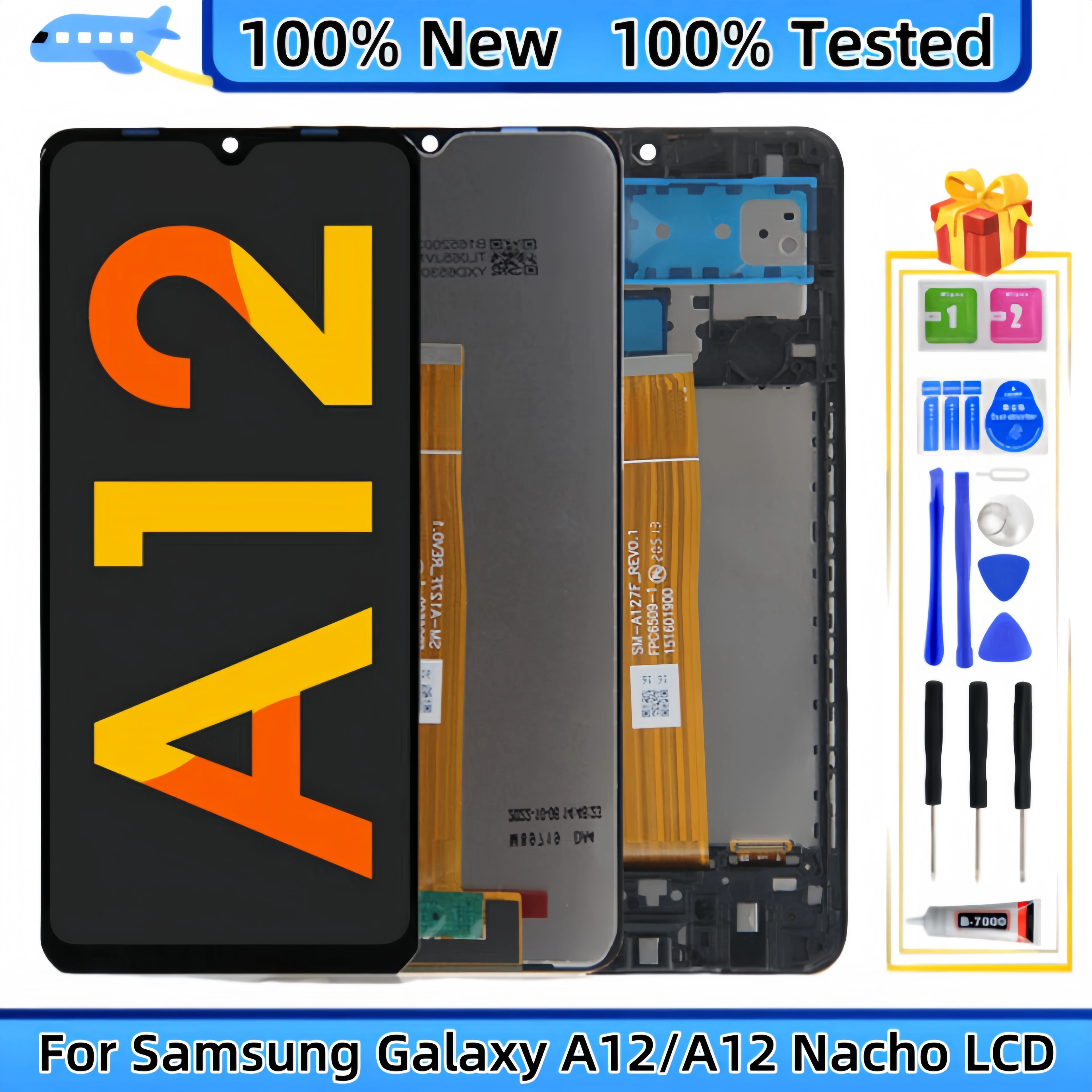 LCD Display Touch Screen Digitizer Assembly Replacement, for Samsung Galaxy A12, A125, SM-A125F, A12 Nacho, A127, SM-A127F