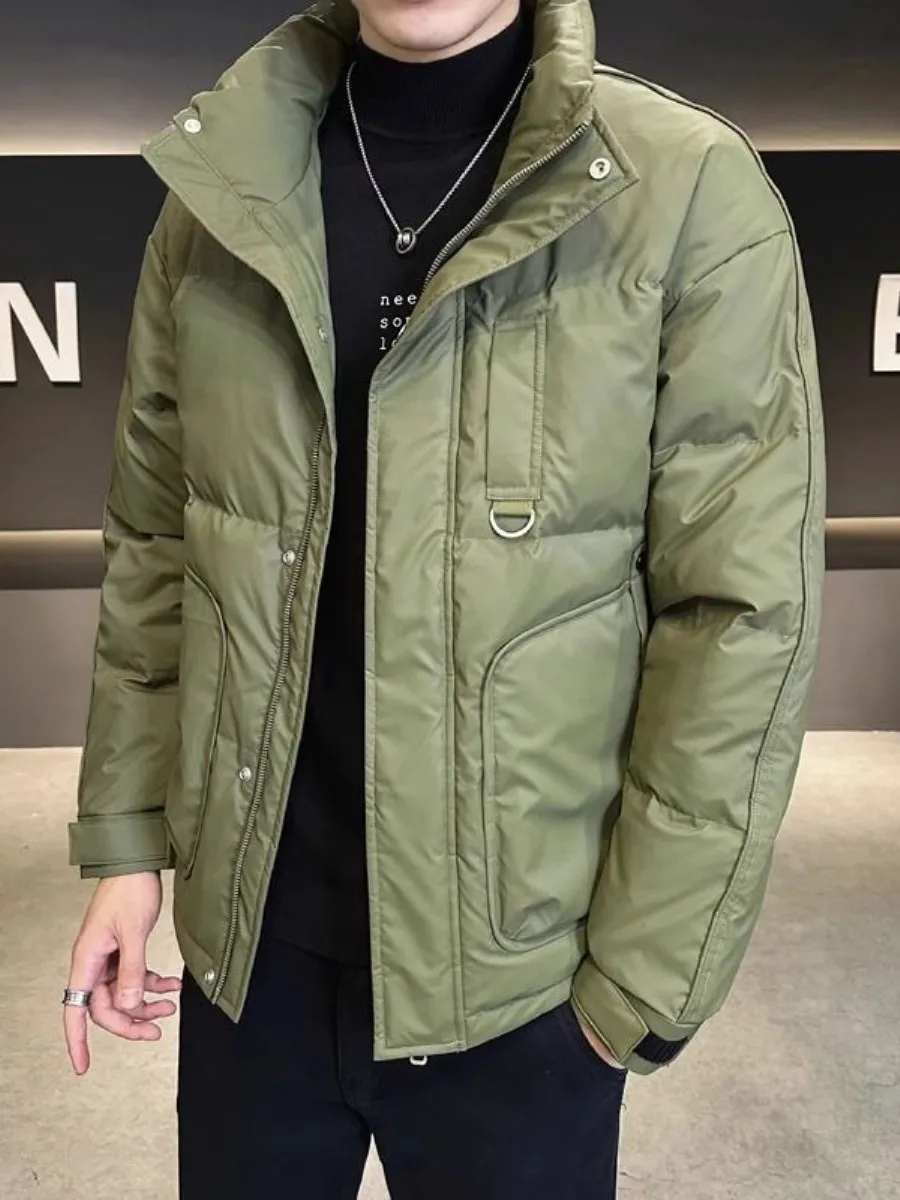 

Мужская повседневная легкая пуховая куртка из хлопка с воротником-стойкой, приталенная, теплая, для активного отдыха, модная, новая коллекция осень-зима