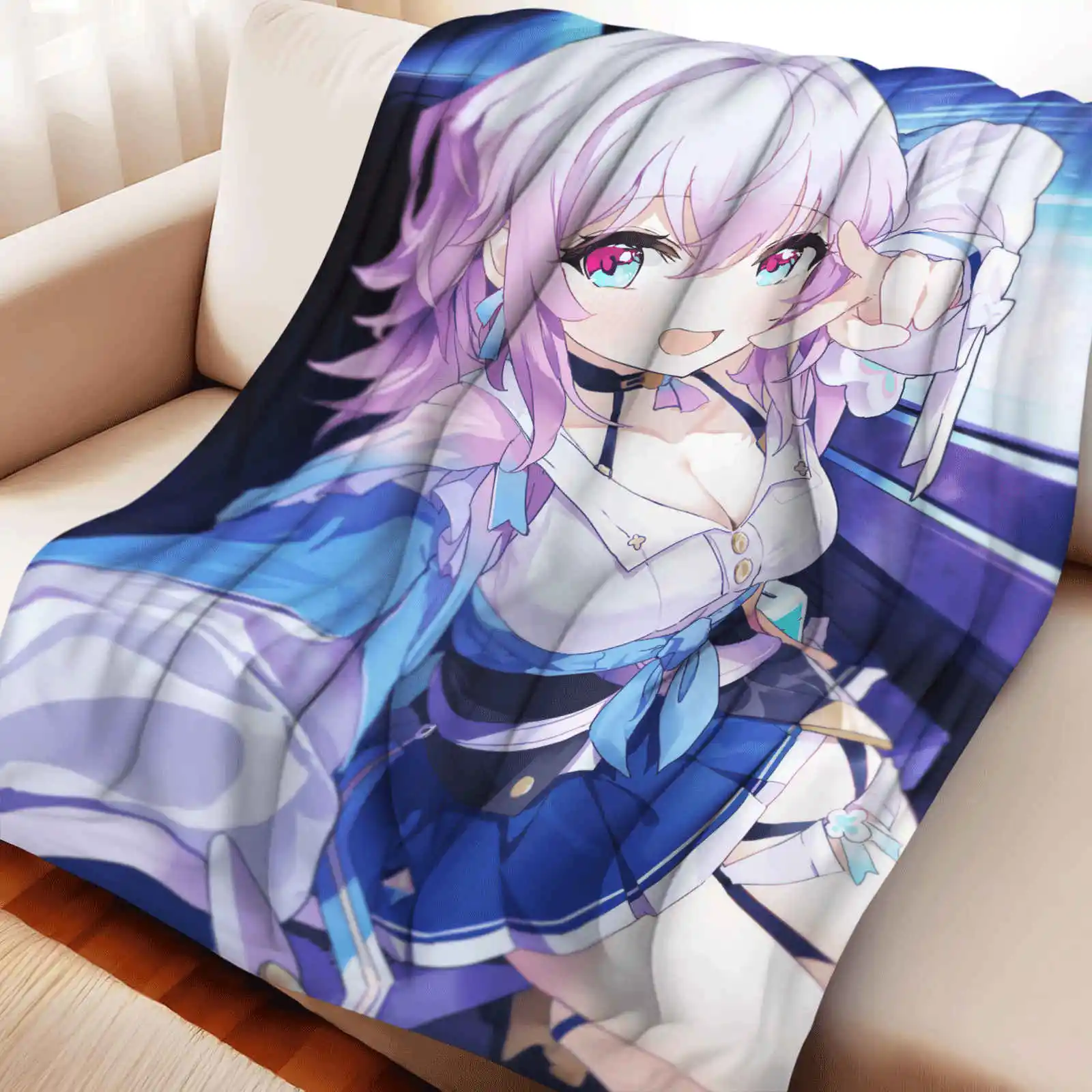 Honkai Star Rail March th Flannel Blanket Cover Warmth Multifunctional Decorative Universal Blanket Winter Blankets