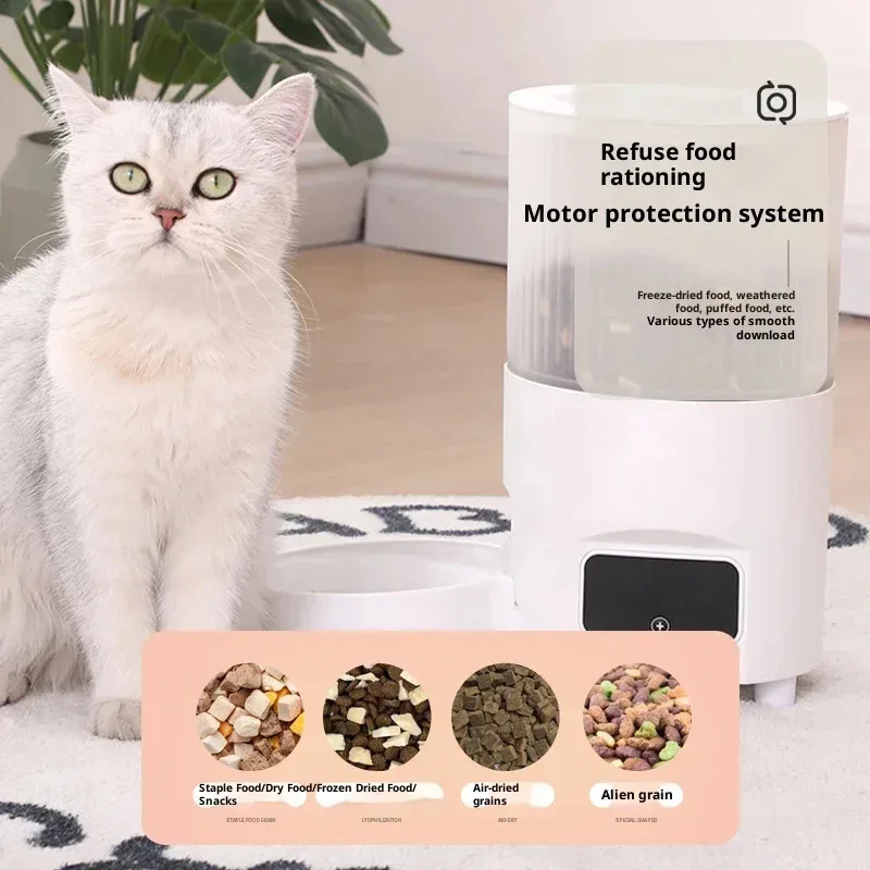 

Smart Pet Feeder with Transparent Tank - 3L Automatic Food Dispenser with APP Control, Low Food Alert for Cats & Dogs (CE/FCC)
