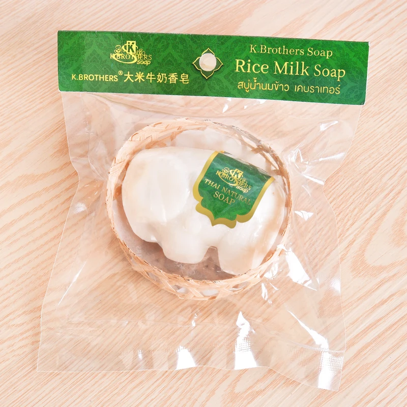 Sabonete de arroz elefante tailandês feito à mão, para limpeza facial e corporal masculina e feminina, sabonete de banho