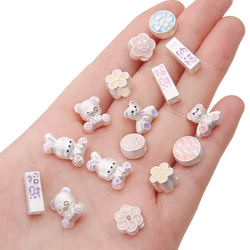 1Pcs Matte Silver Alloy Beads Bear Rabbit Flower Spacer Beads for DIY Necklace Bracelet Earring Handmade Jewelry Findings