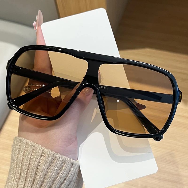 Schutzbrille 3 stücke Neue Übergroße Einteilige Quadratische Sonnenbrille Frauen Bunte Mode Im Freien Reise UV400 Sonnenbrille