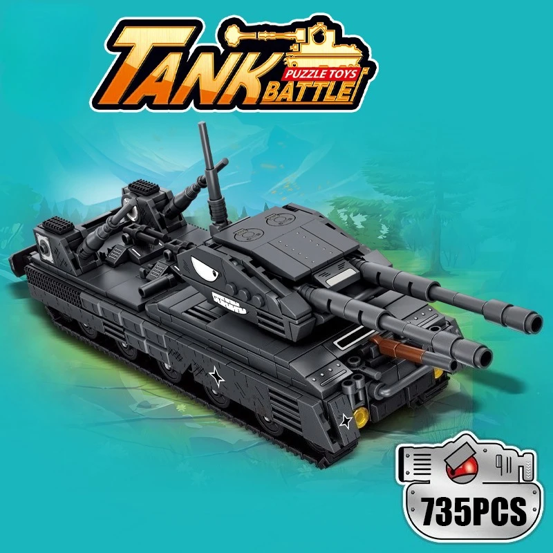 نموذج مركبة دبابة مجنزرة من قطع البناء، قطعة للمجمعين، زينة مجمعة للتركيب لغرفة المعيشة وغرفة النوم والمكتب، هدية مثالية للعطلات