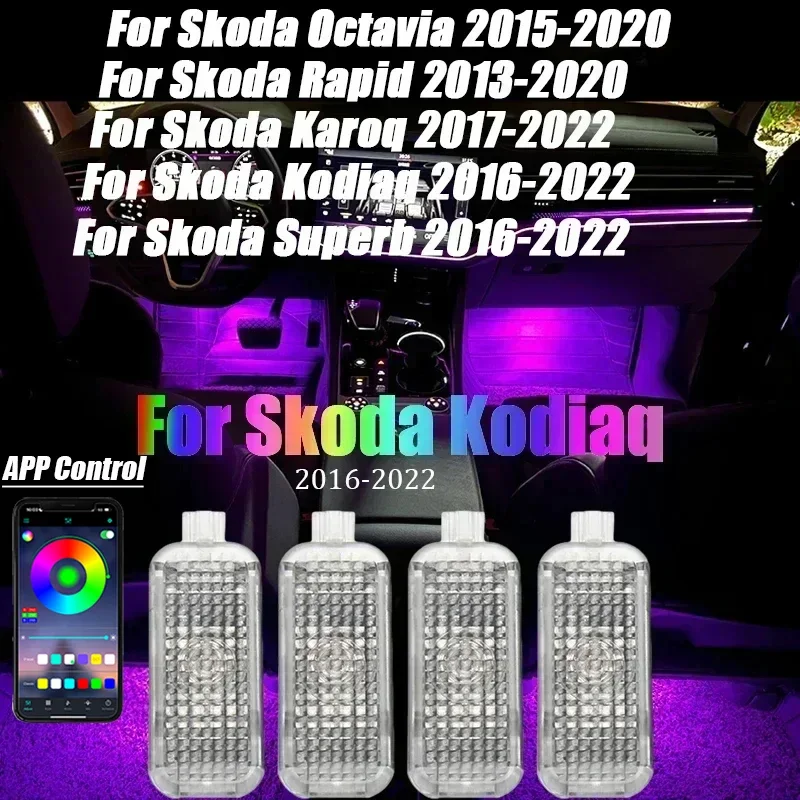 For Skoda Octavia A7 MK3 5E 2015 2016 2017 2018 2019 2020 LED Footwell Lamp Atmosphere Light Ambient Light Internal Accessories