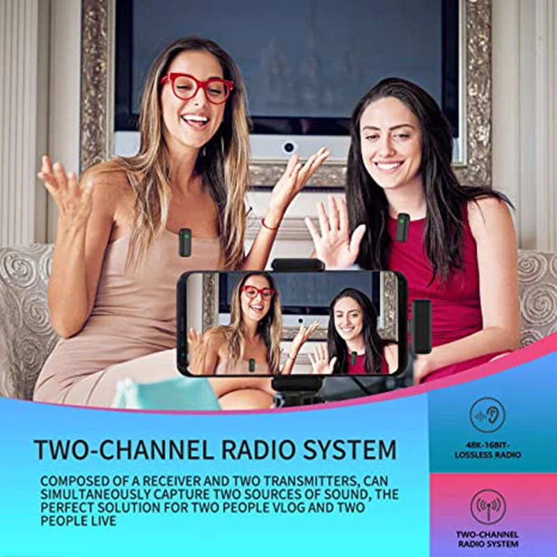 充電ケース付きの黒いマイク,プラグと再生,自動同期,ノイズキャンセル,Android