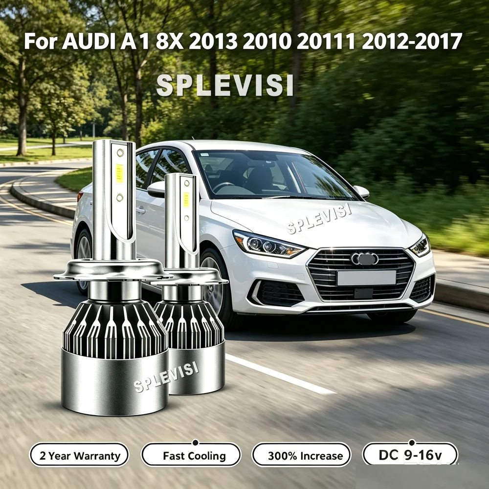 2x  Car LED Headlight Low Beam Lights Easy Installation Wide Illumination For AUDI A1 8X 2010 2011 2012 2013 2014 2015 2016 2017