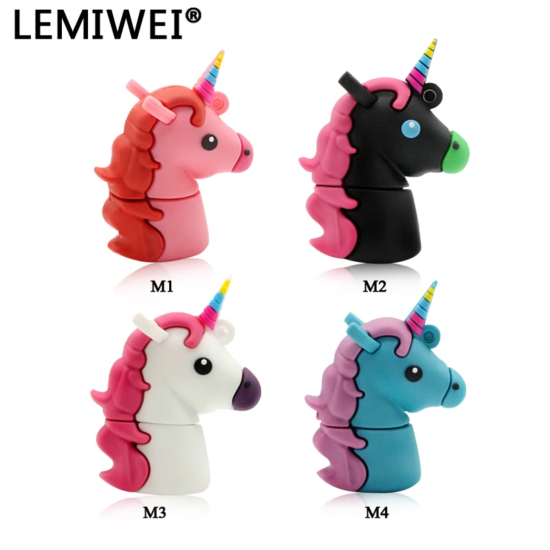 Phong Cách Mới Hoạt Hình Hình Bút Usb 32GB Ngựa Dễ Thương Pendrive Thực Dung Lượng 4GB 8GB thẻ Nhớ 16GB