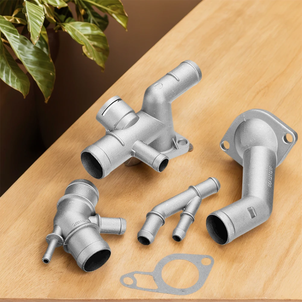 4 قطعة مجموعة تبريد المحرك شفة الألومنيوم المصبوب 06A121132A مجموعة ترقية شفة المبرد لأودي TT للجولف MK4 جيتا 1.8T