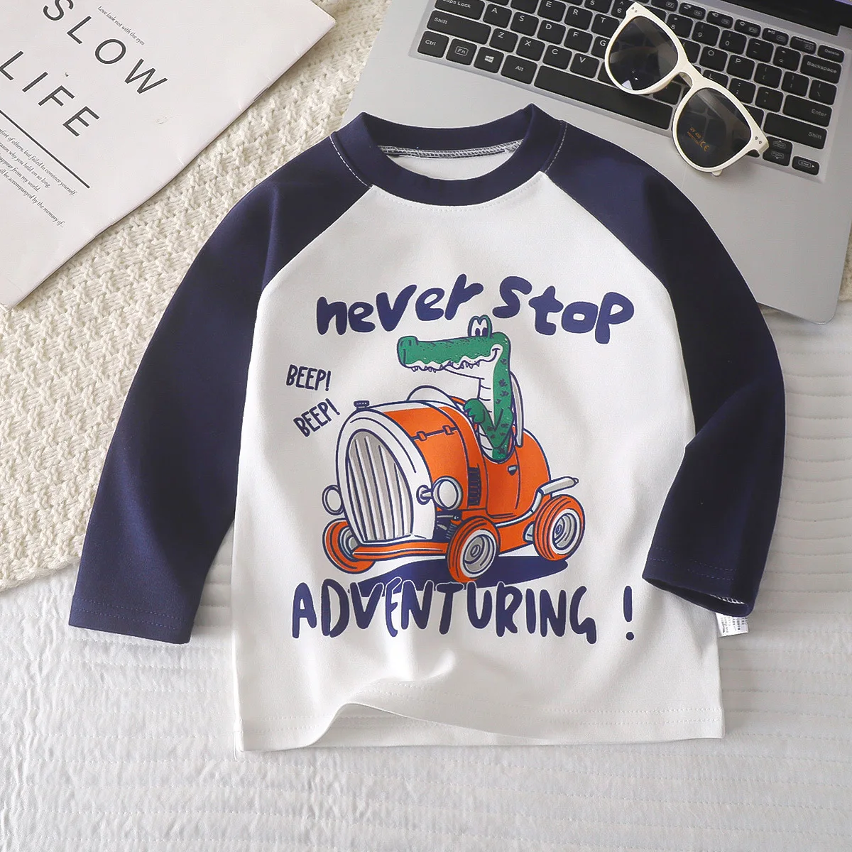 Cartoon Kids Long Sleeve Tops Cute  Dinosaur Children T-shirt Spring Autumn Cotton Clothing Baby Bottoming Shirt