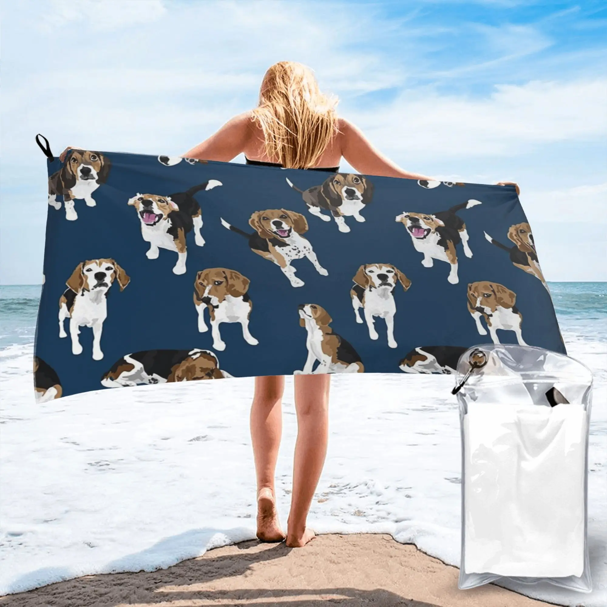 Beagle Beach Towel Soft Microfiber Quick Dry Absorbent Quick Towels For Pool