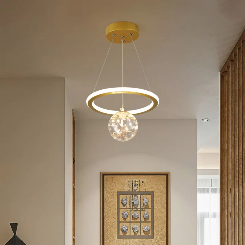 American Acrylic Pendnat Lights Corridor Minimalist Restaurant Entrance Hall Channel Hanging Line Chandeliers Creative Balcony