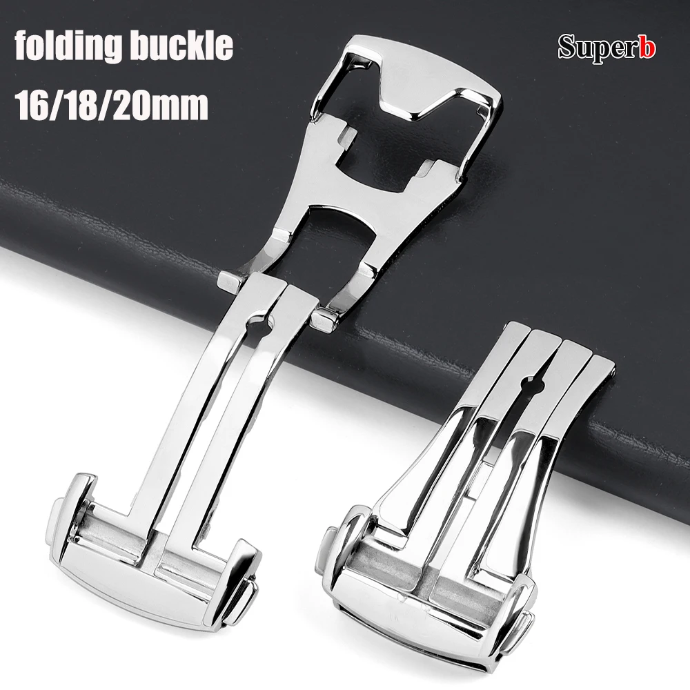 16mm 18mm 20mm Folding Watch Buckle for Omega Stainless Steel Deployment Clasps for Seamaster Polished Matte Watchband Button