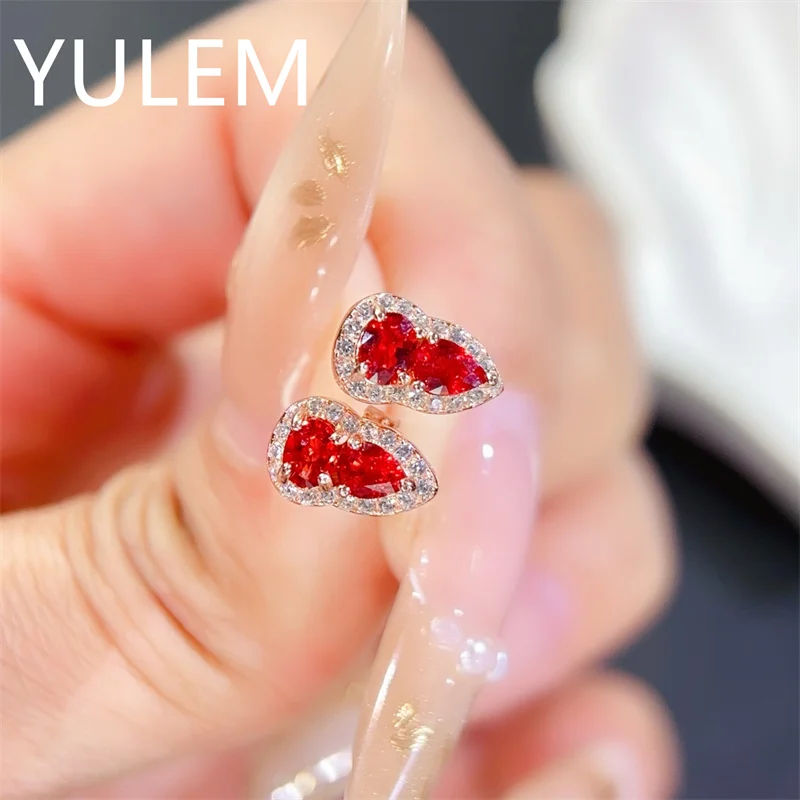 18K Yellow Gold Palting  Earrings 3x4mm VVS Grade Natural ruby Earrings for Daily Wear Woman Birthday Gift