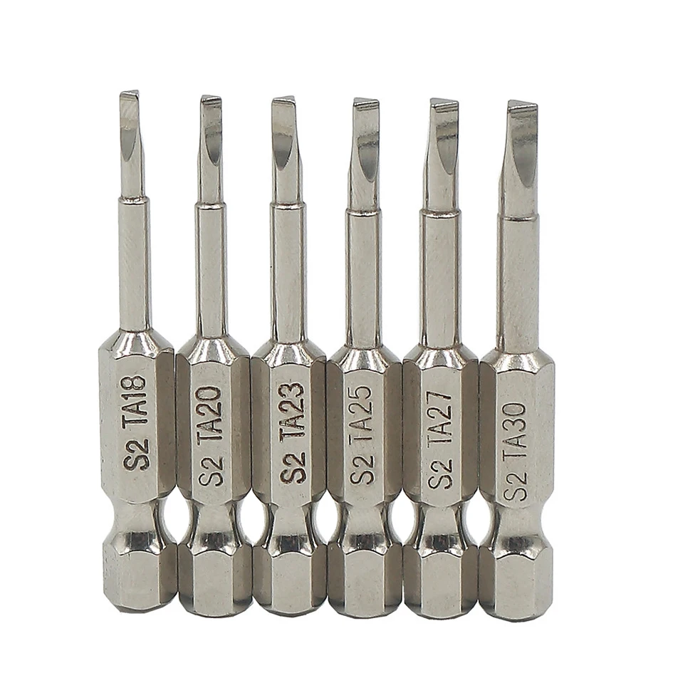 6 in 1 Triangle Key S2 TA 18 20 23 25 27 30 Electric Screwdriver Bit Set Magnetic Power Screwdrivers Bits Head