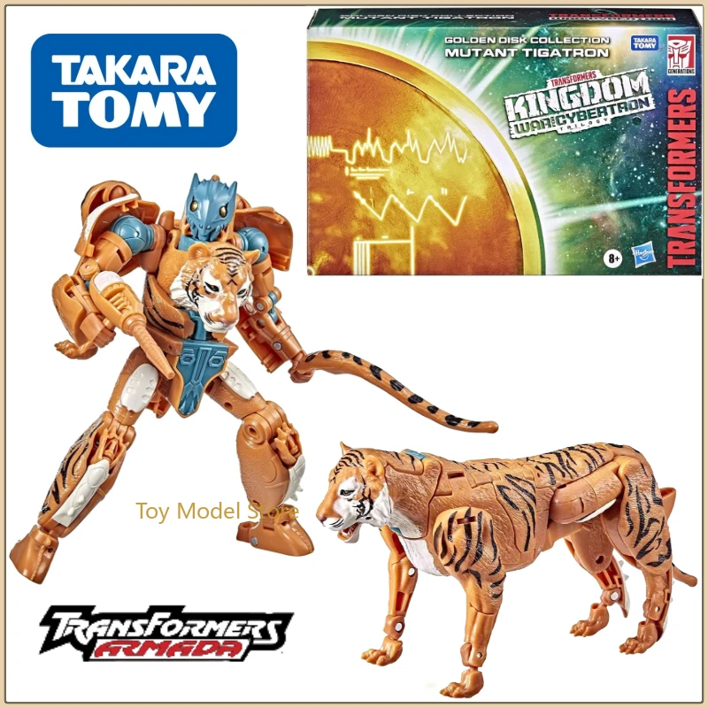 ในสต็อก TAKARA TOMY Transformers G Series Kingdom Tigatron ตัวเลขการกระทําหุ่นยนต์สะสมของเล่นของแท้รถของขวัญ