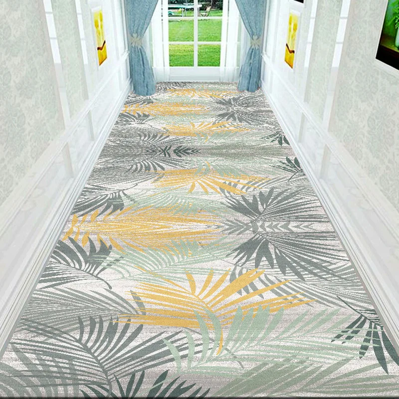 Autumn Leaf Pattern Hall Carpet Washable Living Room Corridor Rugs Non-slip Hallway Area Runner Hotel Stairway Decor Floor Mat ﻿