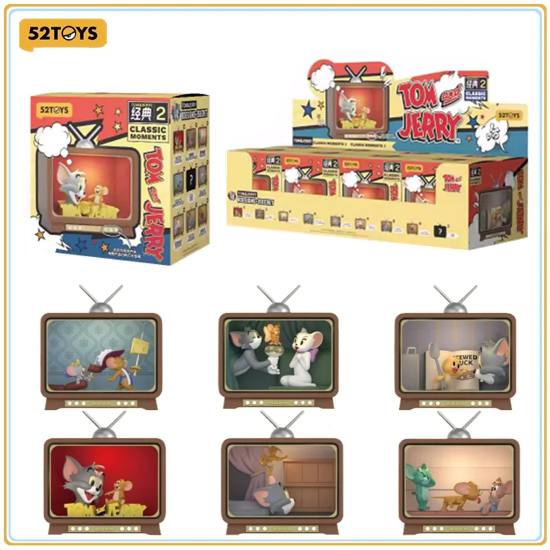 

52 игрушки TOM and JERRY, оригинальная слепая коробка Tom and Jerry Classic Moment 2, коллекция моделей персонажей аниме, праздничные игрушки, подарки