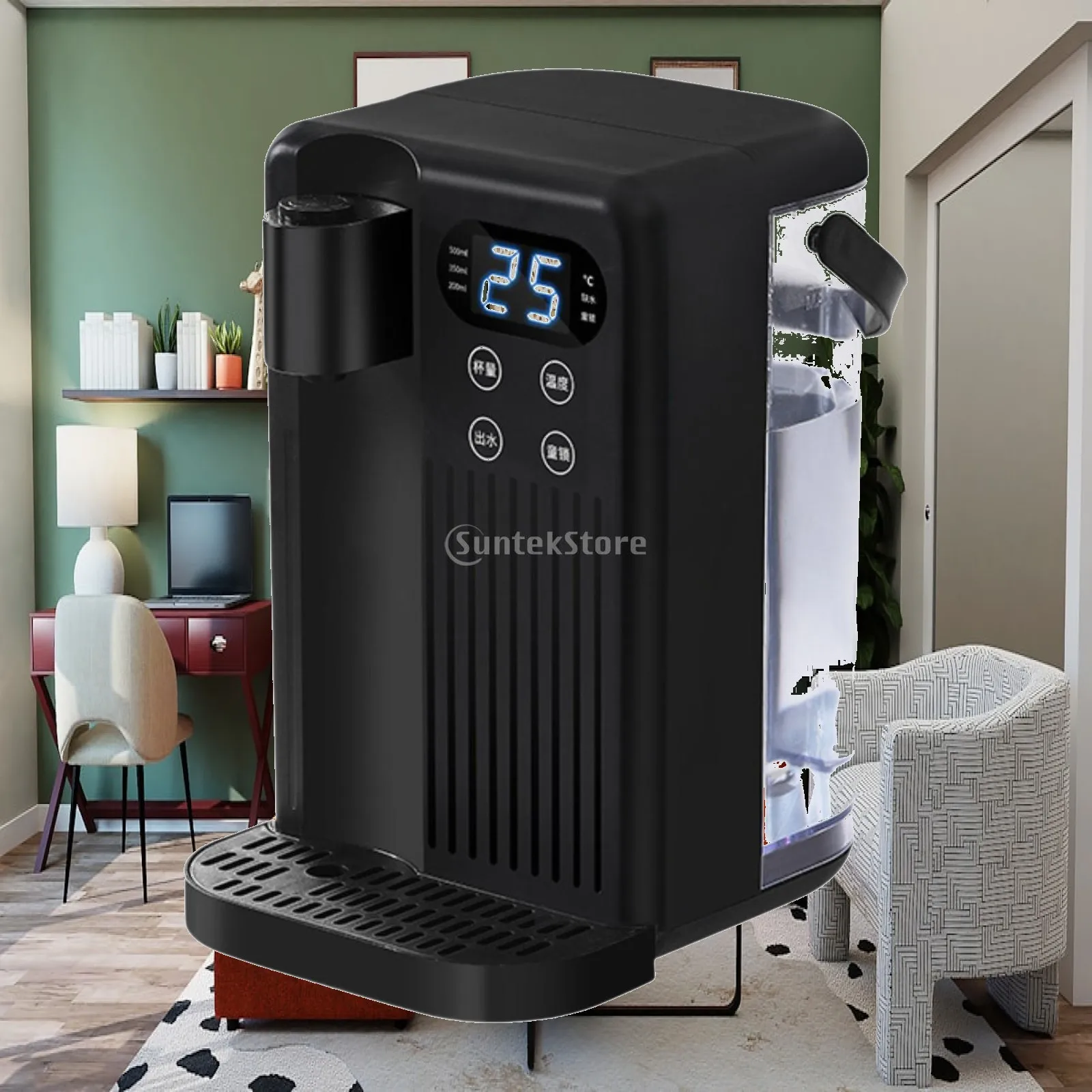 Portable Desktop Electric Water Dispenser Instant Control Drink Boiler with Safety Lock for Kitchen Office Bedside