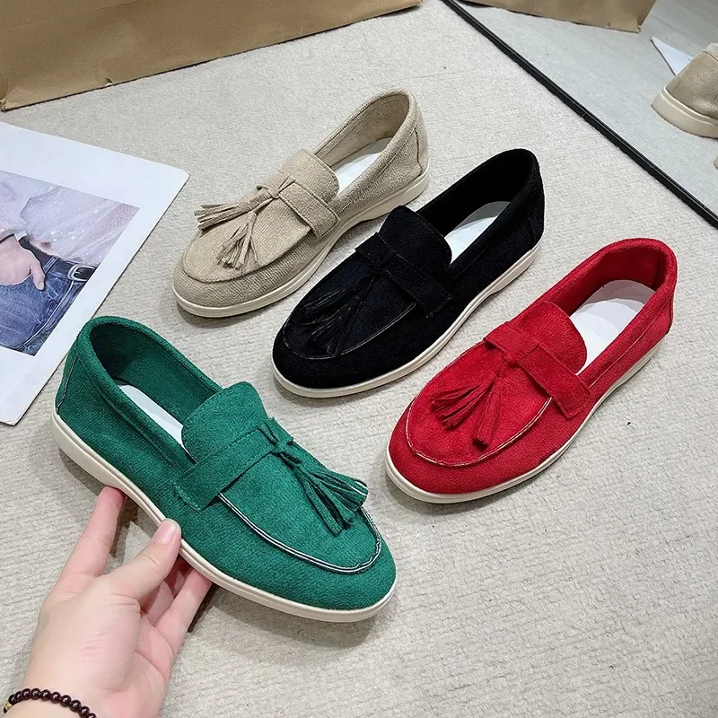 

Fashion Women Flats Shoes New Trend Spring Autumn Platform Suede Loafers Shoes Casual Ladies Walking Non Slip Chaussure Femme